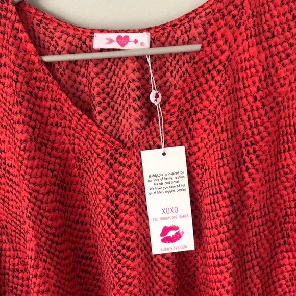 NWT Buddy Love Red Snake Top - Picture 2 of 4